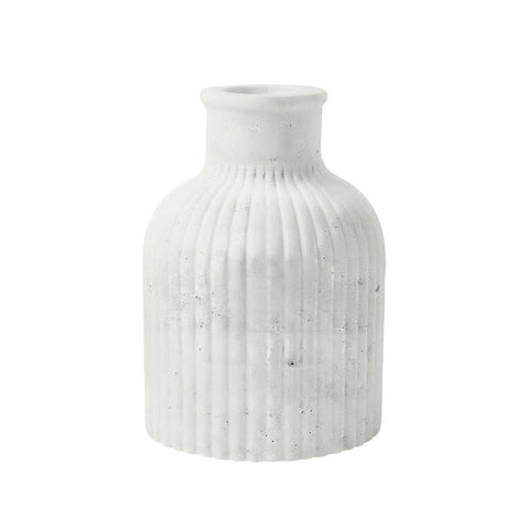 SJ&C - Concrete Modern Rounded Ribbed Vase or Candle Holder