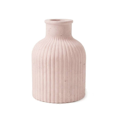SJ&C - Concrete Modern Rounded Ribbed Vase or Candle Holder