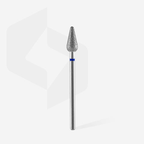 STALEKS EXPERT Diamond nail drill bit rounded pear blue, head diameter 5 mm, working part 12 mm