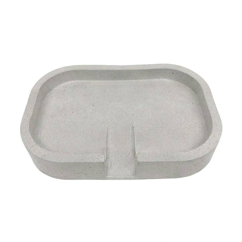 SJ&C - Concrete Modern Simplistic Oval Bathroom Soap Holder Dish