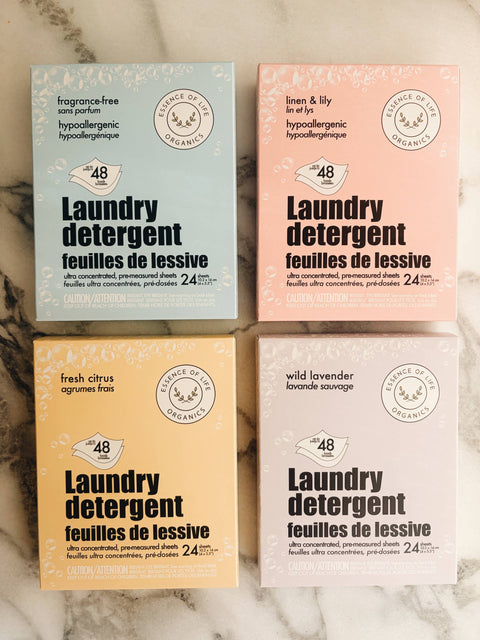 Essence of Life Organics - Zero Waste Laundry Detergent Sheets, Linen and Lily