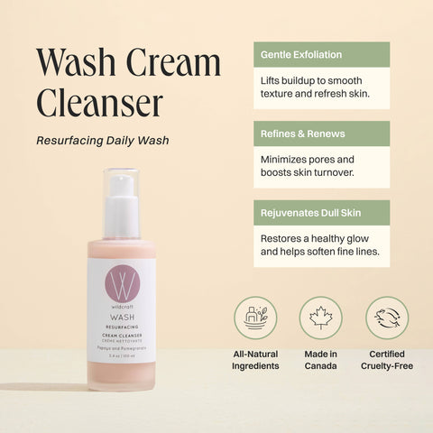 Wash Cream Cleanser - Gentle, Exfoliating Face Wash