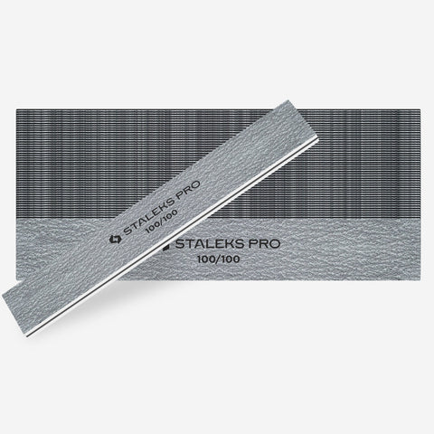STALEKS Straight Wide Mineral Nail Files 100/100 Grit, 50-Pack