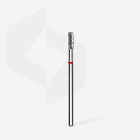 STALEKS EXPERT Diamond nail drill bit rounded cylinder red, head diameter 2,3 mm, working part 6,5 mm
