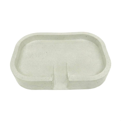 SJ&C - Concrete Modern Simplistic Oval Bathroom Soap Holder Dish