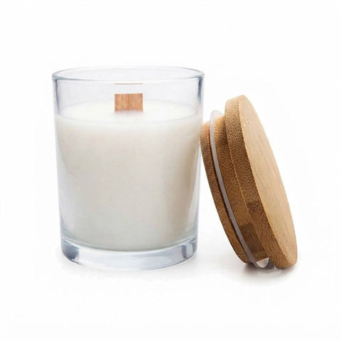 SJ&C - Soy Coconut Scented 7oz Jar with Bamboo Lid Candle