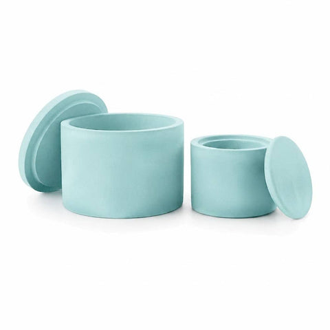 SJ&C - Eco Resin Plaster Modern Round Trinket Storage Jars with Lid