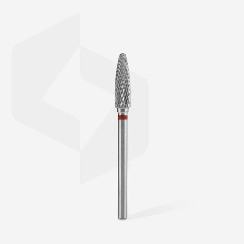 STALEKS EXPERT Carbide nail drill bit corn red, head diameter 4 mm, working part 14 mm