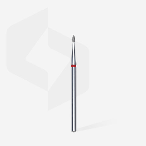 STALEKS EXPERT Diamond nail drill bit rounded bud red, head diameter 1,2 mm, working part 3 mm