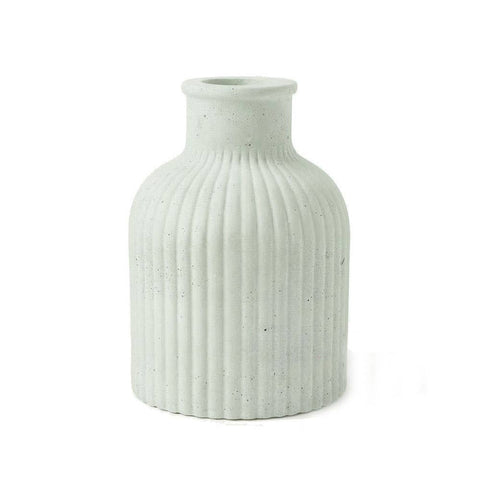SJ&C - Concrete Modern Rounded Ribbed Vase or Candle Holder