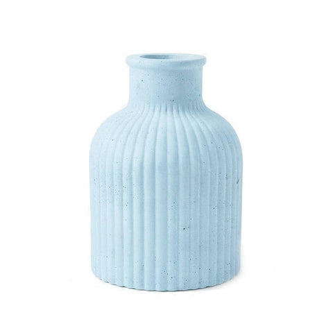 SJ&C - Concrete Modern Rounded Ribbed Vase or Candle Holder