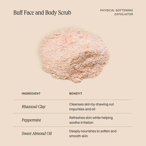 Buff Face & Body Scrub - Smoothing, Natural Exfoliator
