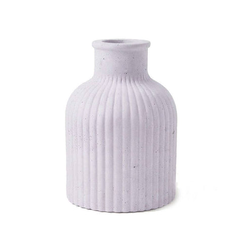 SJ&C - Concrete Modern Rounded Ribbed Vase or Candle Holder