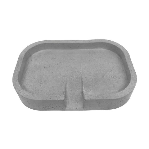 SJ&C - Concrete Modern Simplistic Oval Bathroom Soap Holder Dish