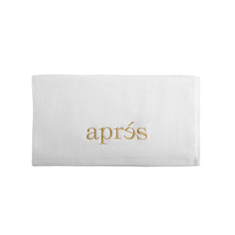 apres towel gold logo
