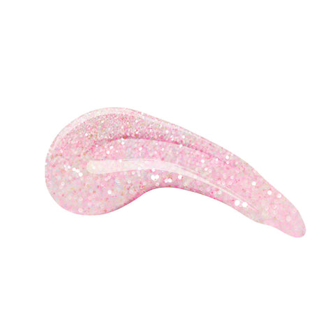 en Vogue Lac It! Bling It pink, pink micro-glitter base packed with chunky holographic glitters UV/LED gel nail polish for professional nails and extensions swatch