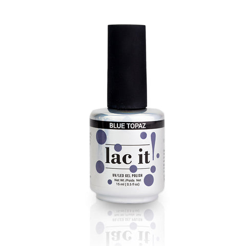 en Vogue Lac It! Blue topaz deep smoky grey-blue crème UV/LED gel nail polish for professional nails and extensions bottle