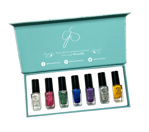 Clear Jelly Stamper Christmas Glitz Stamping Color Kit – 7 Colors