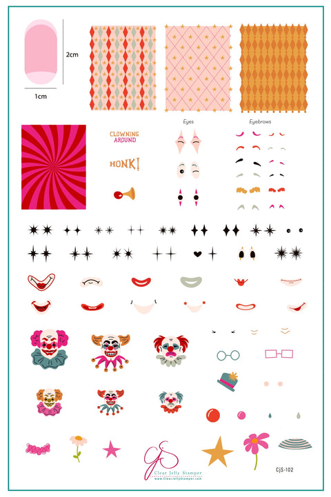 NEW Clear Jelly Stamper Clowning Around Layered Stamping Plate