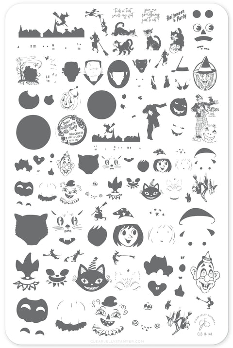 NEW Clear Jelly Stamper Halloween Party Stamping Plate