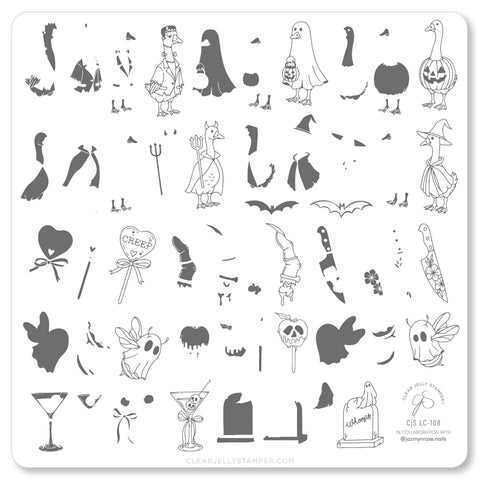 Clear Jelly Stamper Honkus Pocus XL Halloween Stamping Plate 8 x 8