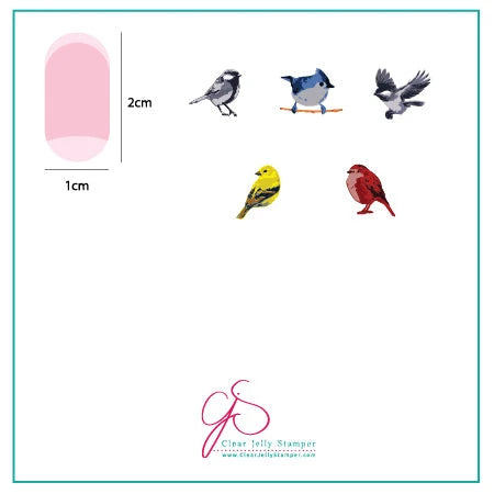 Clear Jelly Stamper Itty Bitty Birds Layered Stamping Plate
