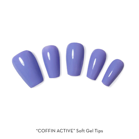 Fuzion Soft Gel Tips Coffin Active