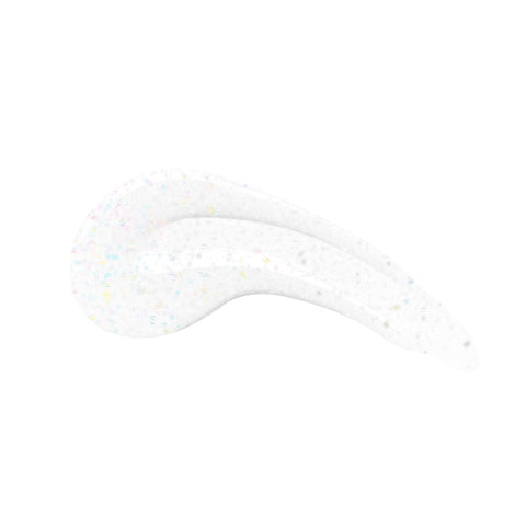 en Vogue Lac It! Draco mix of silver and holographic microglitters in clear base UV/LED gel nail polish for professional nails and extensions swatch