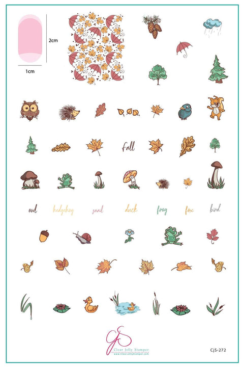 NEW Clear Jelly Stamper Fall in the Forest Layered Stamping Plate