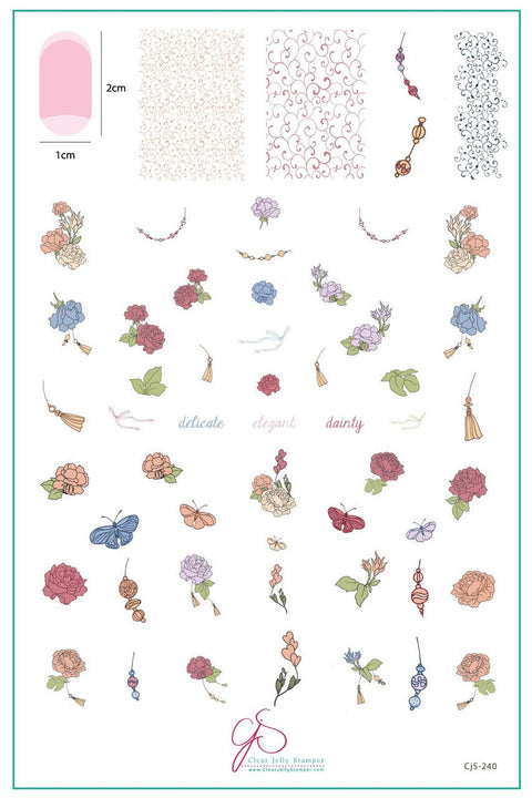CJS Floral Tassel Stamping Plate - DK BEAUTY