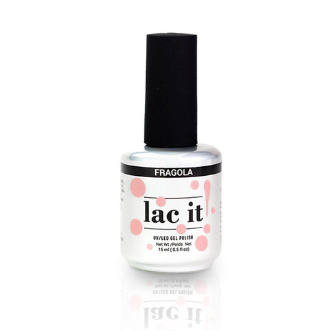 en Vogue Lac It! Fragola light salmon pink crème UV/LED gel nail polish for professional nails and extensions bottle