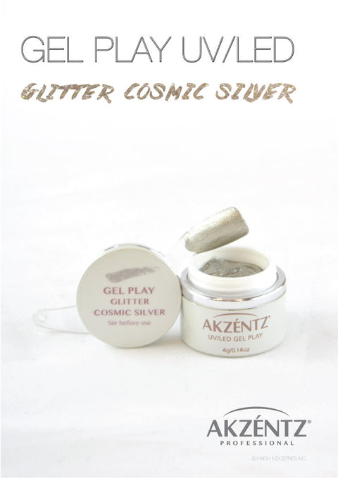Akzentz Gel Play Glitter Paint Cosmic Silver