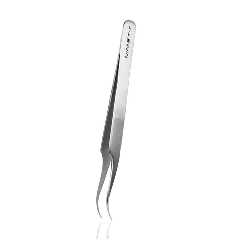 MANIPro Professional Curved Tip Tweezer features a perfectly aligned tip for use on nail decorations, eyelashes, and ingrown hair.

Caution: Sharp object. Keep out of the reach of children.