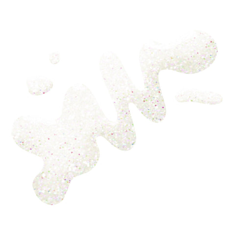 en Vogue Simply Glitter gel Low Maintence frosty white and holographic microglitters swatch for professional manicures and nail art