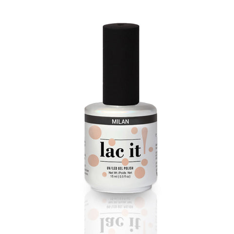 en Vogue Lac It! Milan light peachy beige crème UV/LED gel nail polish for professional nails and extensions bottle