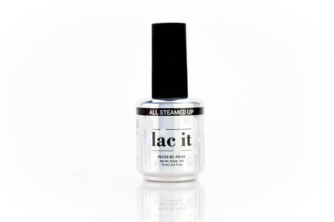 en Vogue Lac It! All Steamed Up transluscent, milky white UV/LED gel nail polish bottle