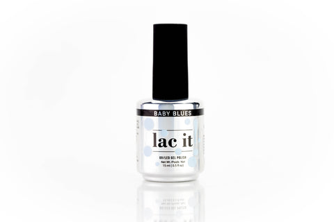 en Vogue Lac It! Baby Blues soft pastel periwinkle blue crème UV/LED gel nail polish for professional nails and extensions bottle