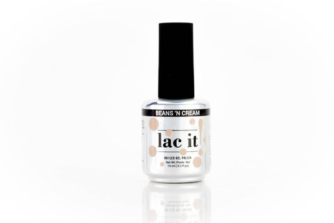 en Vogue Lac It! Beans 'n Cream natural beige crème UV/LED gel nail polish for professional nails and extensions bottle