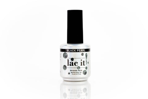 en Vogue Lac It! Black pearl dark gunmetal pearl UV/LED gel nail polish for professional nails and extensions bottle