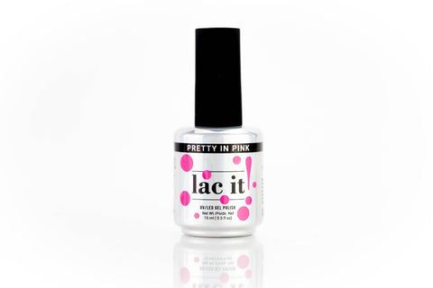 en Vogue Lac It! Pretty in Pink medium pink crème UV/LED gel nail polish for professional nails and extensions bottle