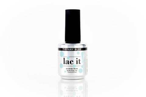 en Vogue Lac It! Tiffany Blue classic baby blue crème with green undertones UV/LED gel nail polish for professional nails and extensions bottle