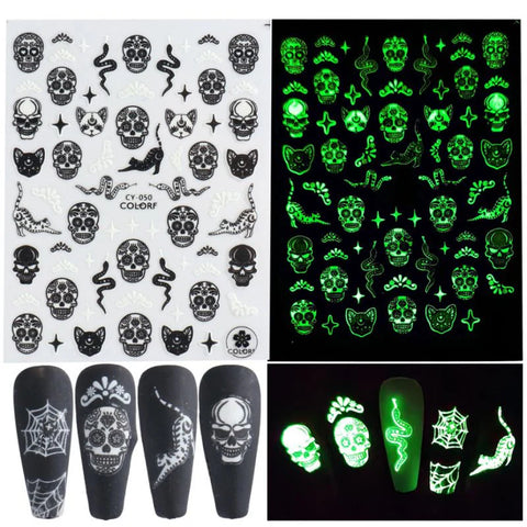 Glitter Mix Glow In the Dark Skulls