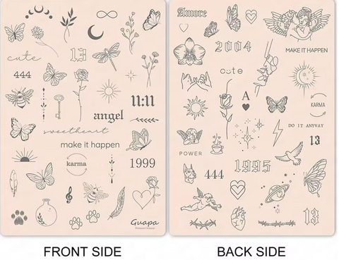 Tiny Tattoo Pre-Printed Practice Skin 3mm 11:11