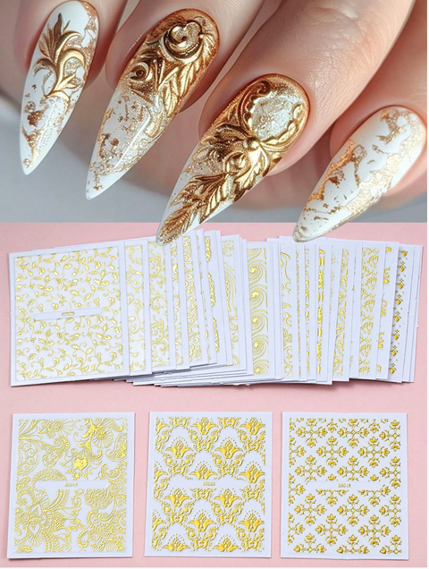 Euro Style Embossed Nail Decals (30 PCS)