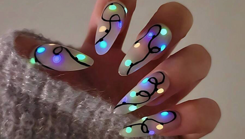 Glowing Nail Decals for Winter