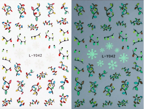 Glowing Nail Decals for Winter