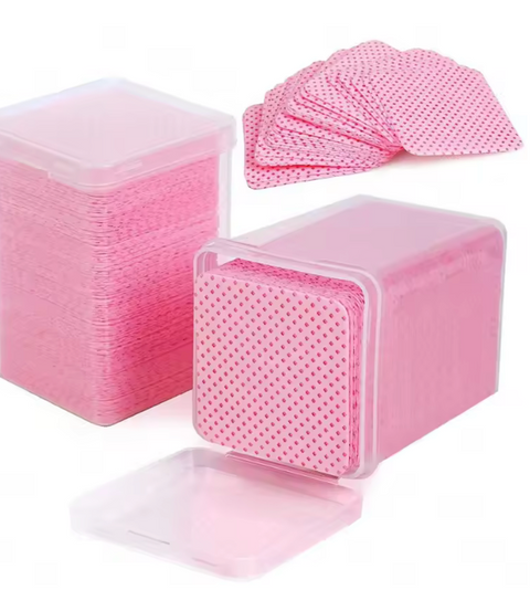 Pink Lint Free Wipes 100 Piece with Container