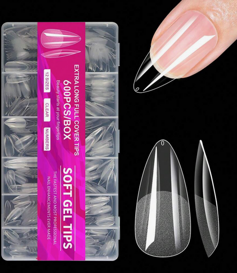 Almond Full Cover Tips 600 Piece