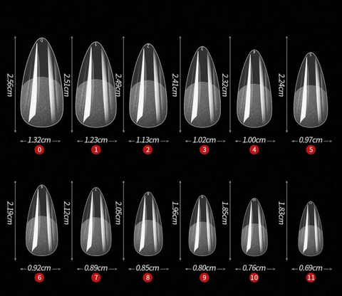 Almond Full Cover Tips 600 Piece