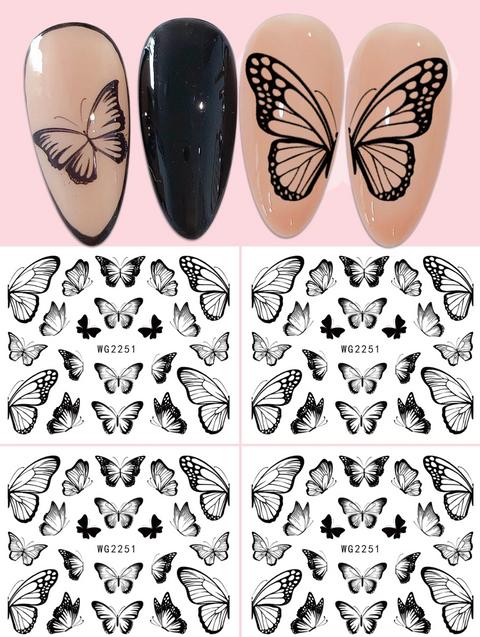 Water Decal Black Butterfly